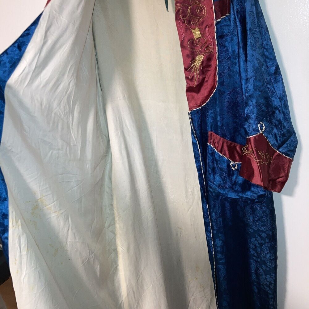 Vintage 1940/50's Japanese Silk Smoking Jacket~Embroidered - Picture 6 of 10